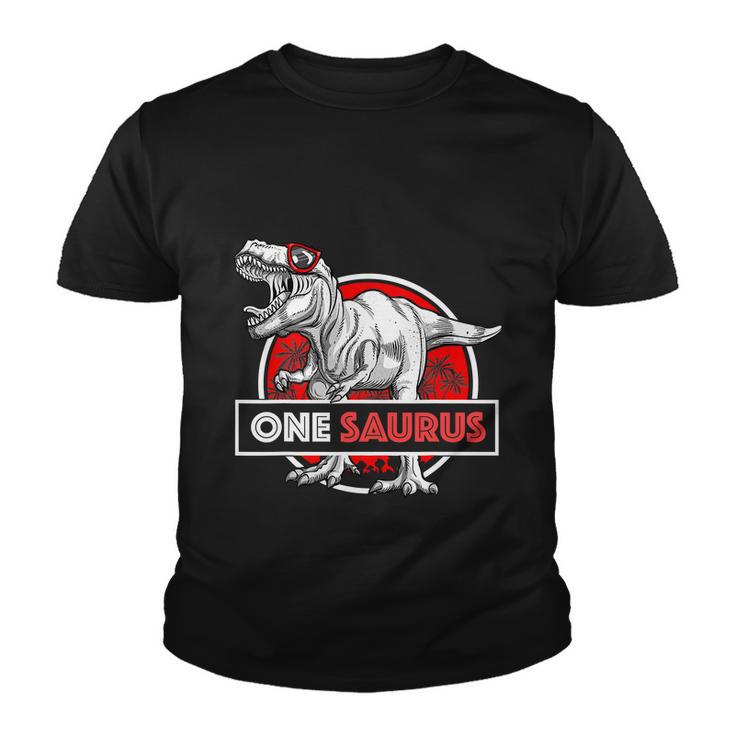 I Am One Saurus 1 Year Old Trex For Boys 1St Birthday Youth T-shirt