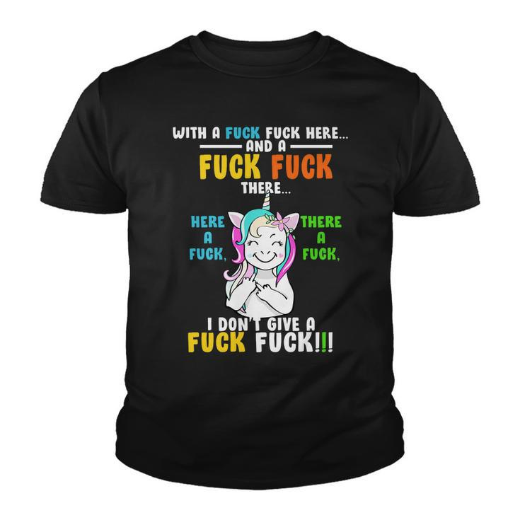 I Dont Give A Fuck Fuck Offensive Funny Unicorn Youth T-shirt