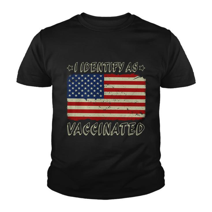 I Identify As Vaccinated American Graphic Plus Size Shirt For Men Women Family Youth T-shirt