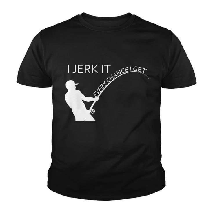 I Jerk It Funny Fishing Pole Youth T-shirt