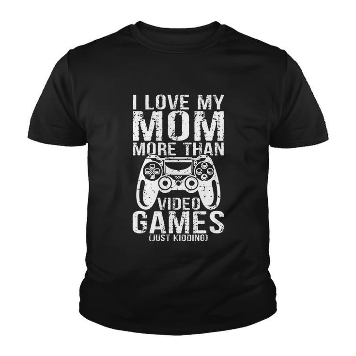 I Love My Mom Video Gamer Valentines Day For Boys Kids Teen Youth T-shirt