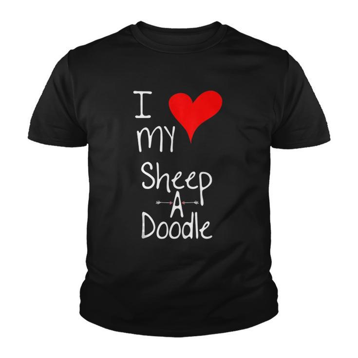 I Love My Sheepadoodle Cute Dog Owner Gift &8211 Graphic Youth T-shirt