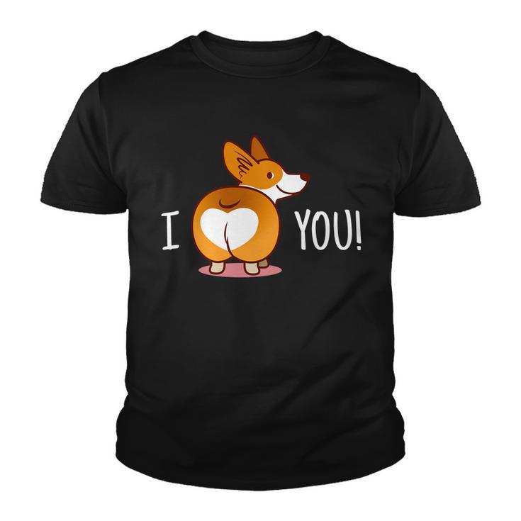 I Love You Corgi Butt Heart Youth T-shirt