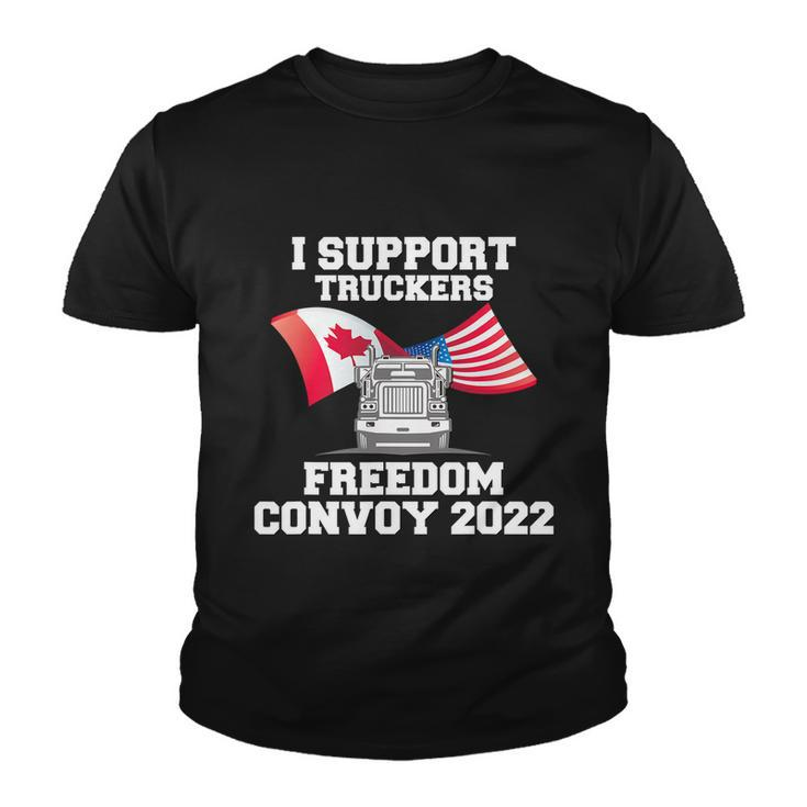 I Support Truckers Freedom Convoy 2022  Trucker Gift Design Tshirt Youth T-shirt
