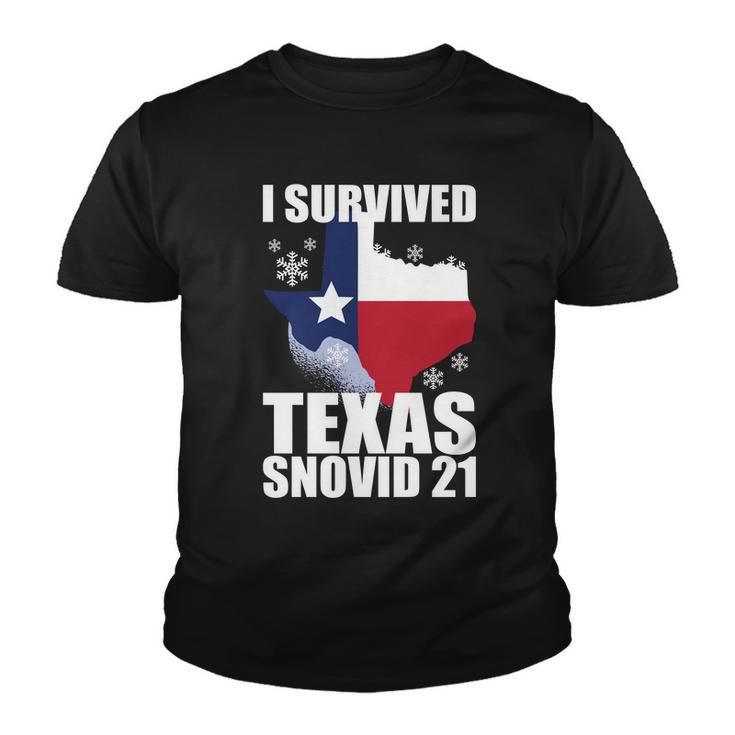 I Survived Texas Snow Storm Blizzard Snovid 21 Tshirt Youth T-shirt