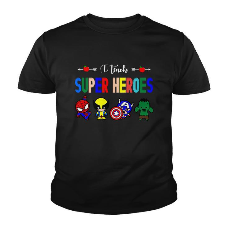 I Teacher Super Heroes Cute Superhero Characters Tshirt Youth T-shirt