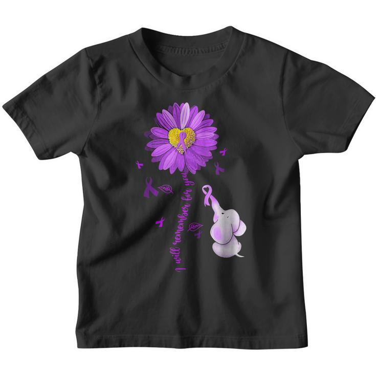I Will Remember For You Elephant Alzheimers Awareness  Youth T-shirt