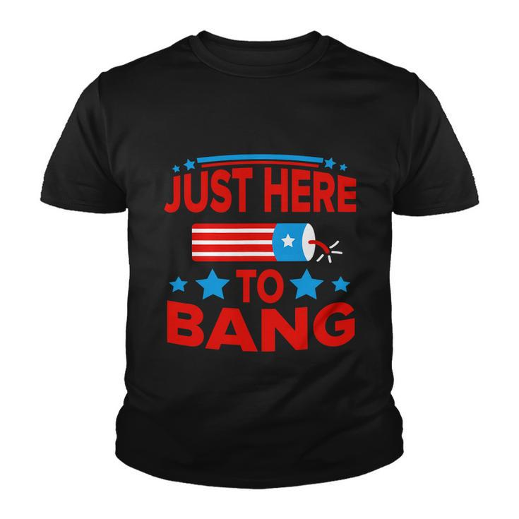 I_M Just Here To Bang Funny 4Th July American Flag Clothes Youth T-shirt