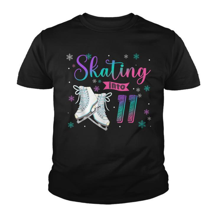 Ice Skating Rolling 11Th Birthday Party Girl Family Matching  Youth T-shirt