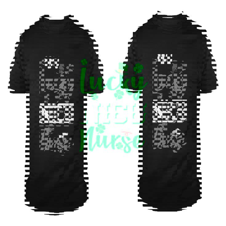 Im A Lucky Nicu Nurse St Patricks Day Graphic Design Printed Casual Daily Basic Youth T-shirt