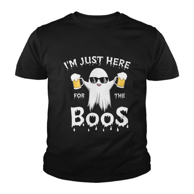 Im Just Here For The Boos Halloween Quote Youth T-shirt