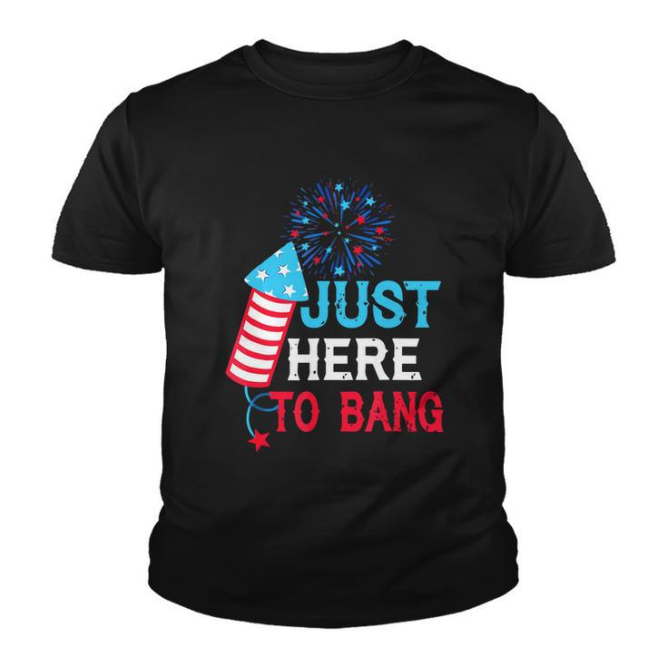 Im Just Here To Bang Funny 4Th July American Flag Youth T-shirt