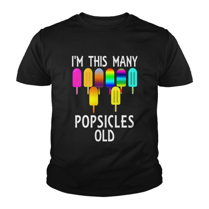 Im This Many Popsicles Old Funny 8Th Birthday Popsicle Gift Youth T-shirt