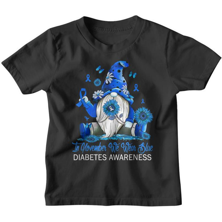 In November We Wear Blue Gnomes Gnomies Diabetes Awareness  Youth T-shirt