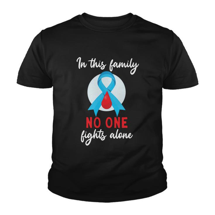 In This Family No One Fight Alone Diabetes Gift Youth T-shirt