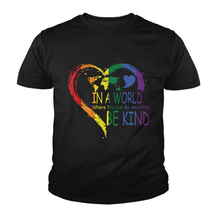 Ina World Where You Can Be Anything Lgbt Gay Pride Lesbian Bisexual Ally Quote Youth T-shirt