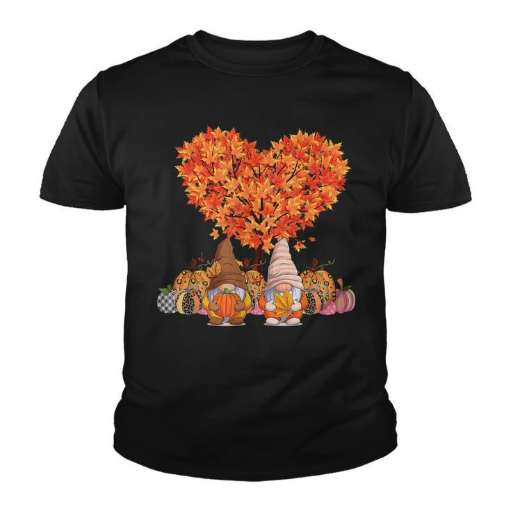 Its Fall Yall Cute Gnomes Pumpkin Autumn Tree Fall Leaves  V2 Youth T-shirt