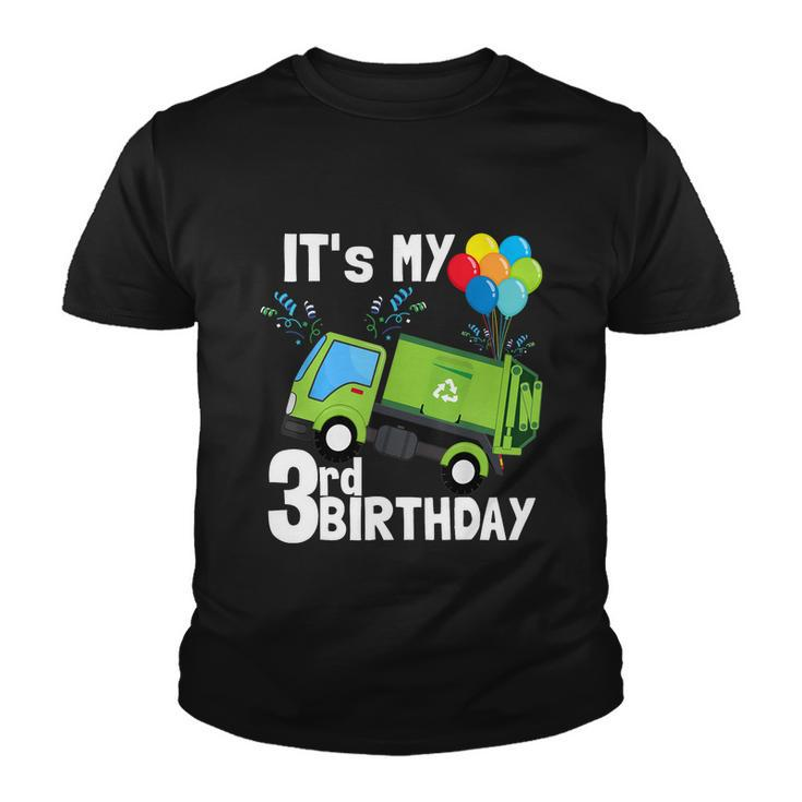 Its My 3Rd Birthday Garbage Truck 3 Birthday Boy Gift Meaningful Gift Youth T-shirt
