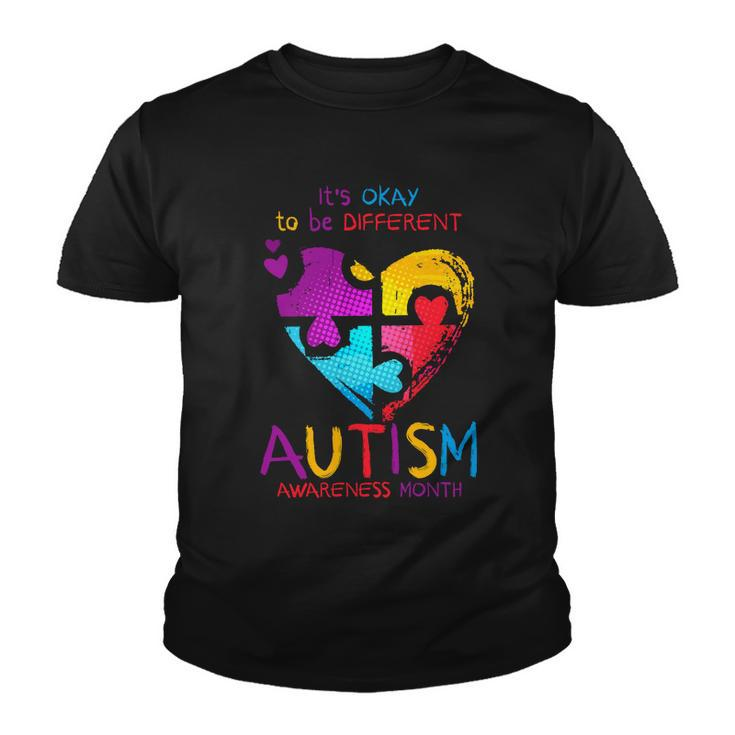 Its Okay To Be Different Autism Awareness Month Tshirt Youth T-shirt