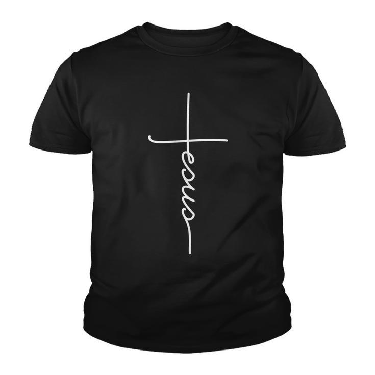 Jesus Christ Faith Christian Cross Logo Youth T-shirt