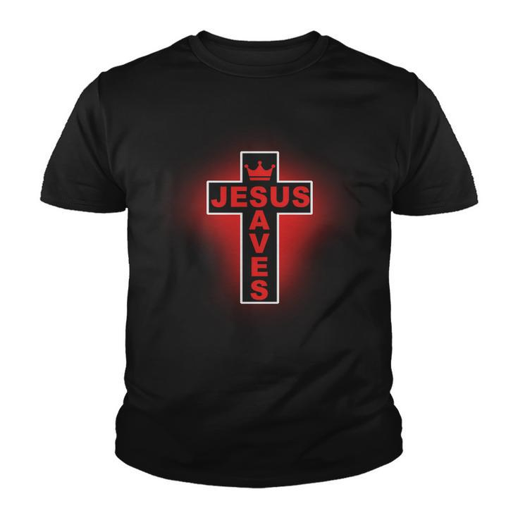 Jesus Saves Christian Faith Cross Youth T-shirt
