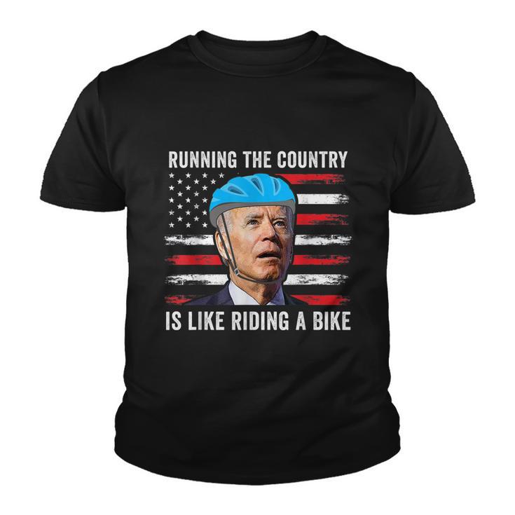 Joe Biden Falling Off His Bicycle Funny Biden Falls Off Bike V3 Youth T-shirt