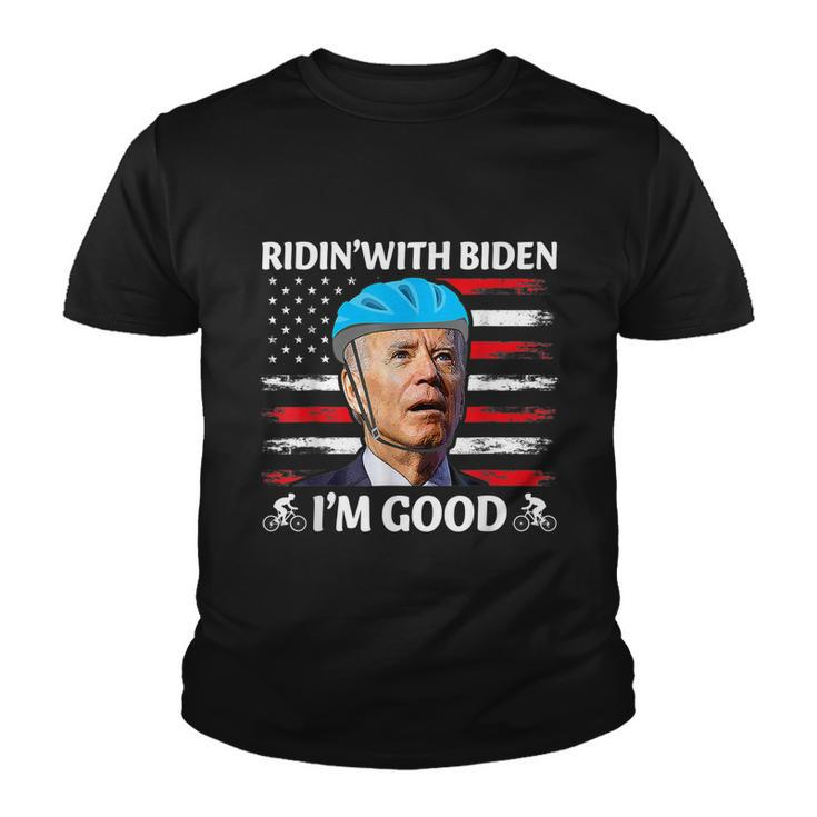 Joe Biden Falling Off His Bicycle Funny Biden Falls Off Bike V6 Youth T-shirt