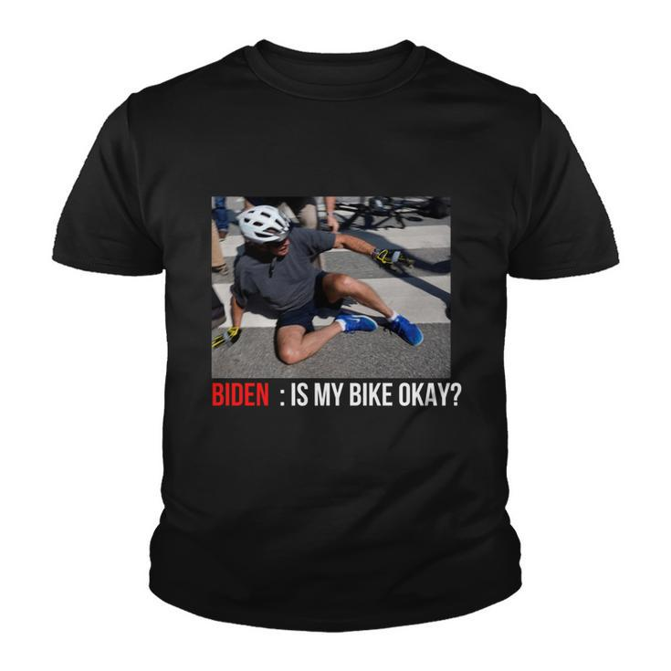 Joe Biden Falls Off His Bike Funny Biden Bike Youth T-shirt