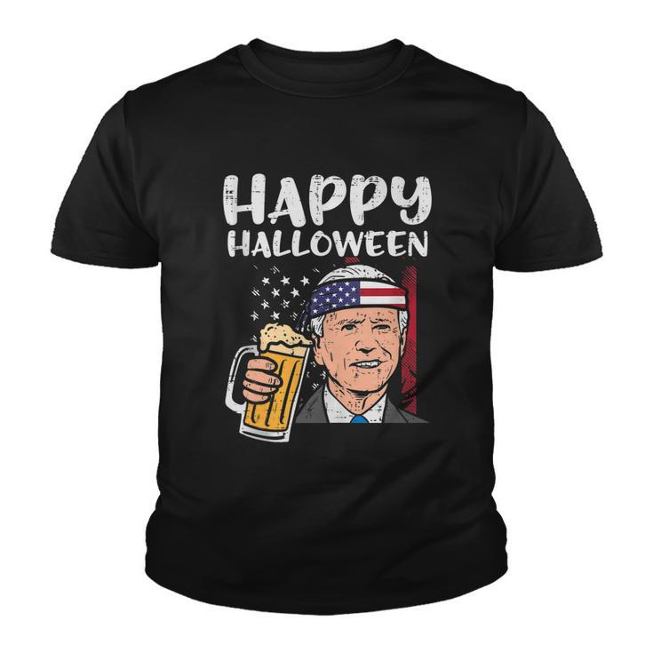 Joe Biden Us Flag Happy Halloween Funny Patriotic Men Women Youth T-shirt