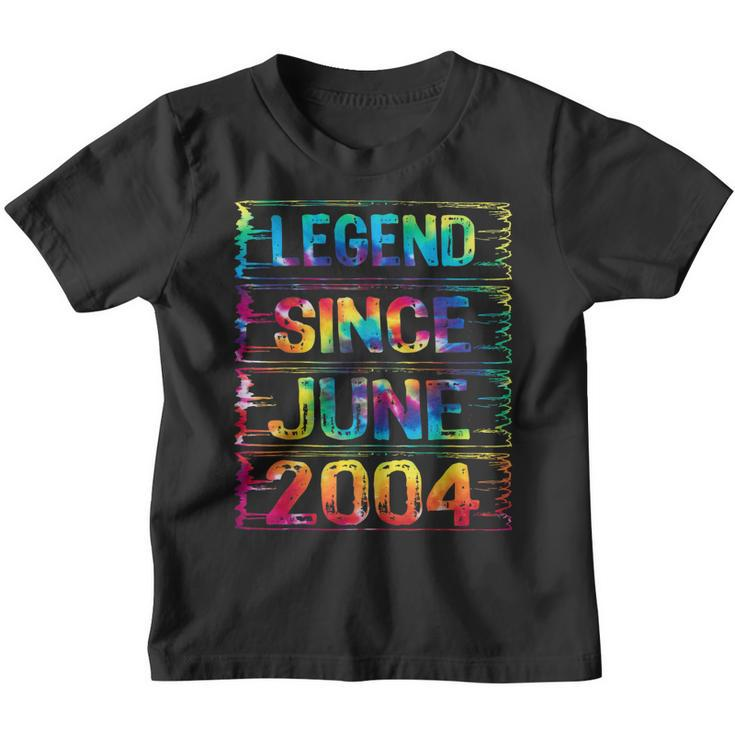 June 18 Years Old Since 2004 18Th Birthday Gifts Tie Dye  Youth T-shirt