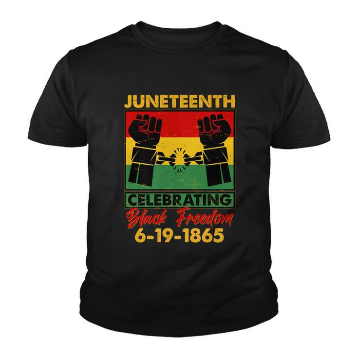 Juneteenth Celebrating Black Freedom 6-19-1865 Breaking The Chains Youth T-shirt