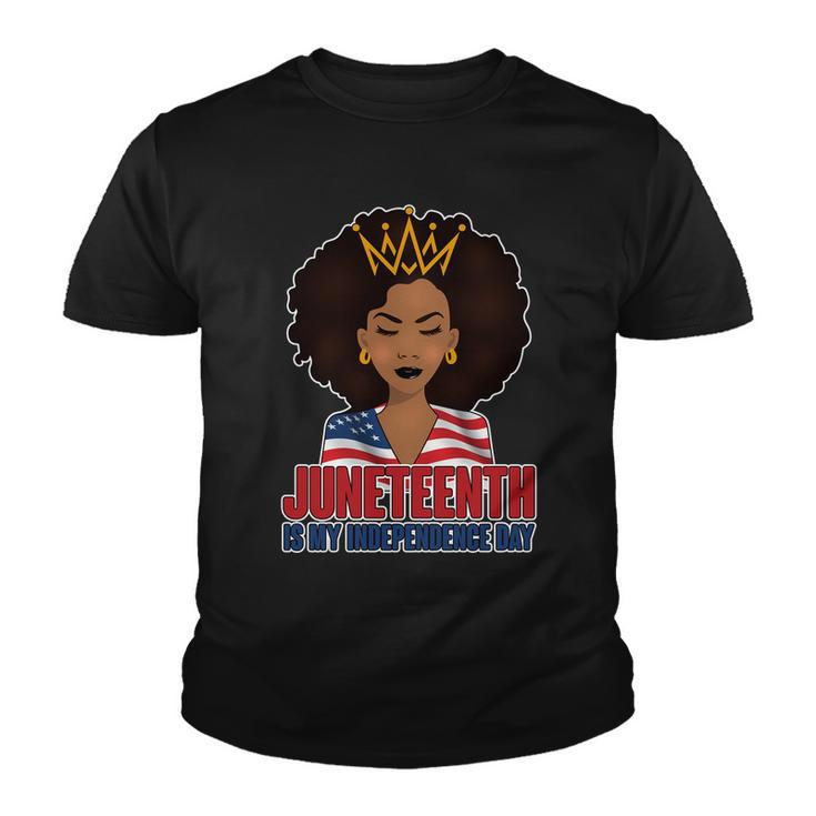 Juneteenth Is My Independence Day African American Usa Flag Tshirt Youth T-shirt