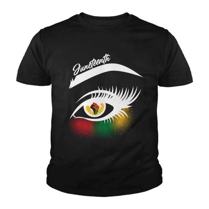 Juneteenth Red Gold Green Eyelashes Youth T-shirt