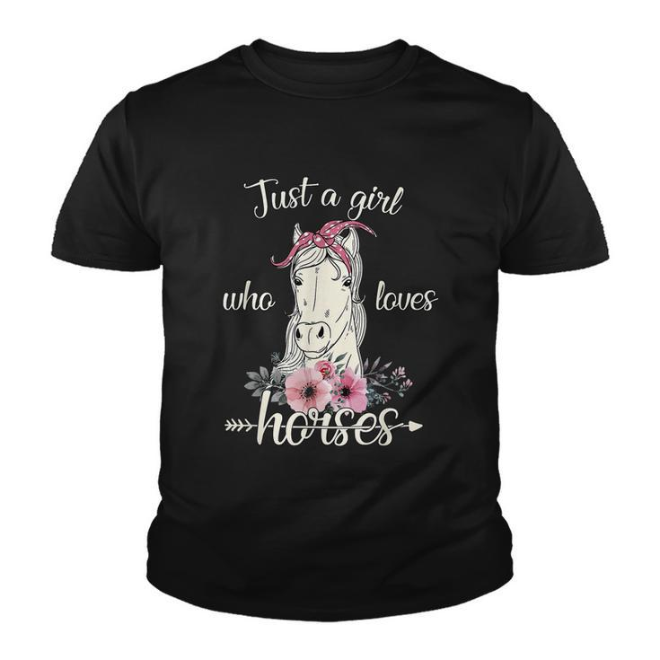 Just A Girl Who Loves Horses Cute Graphic Horse Graphic Design Printed Casual Daily Basic Youth T-shirt