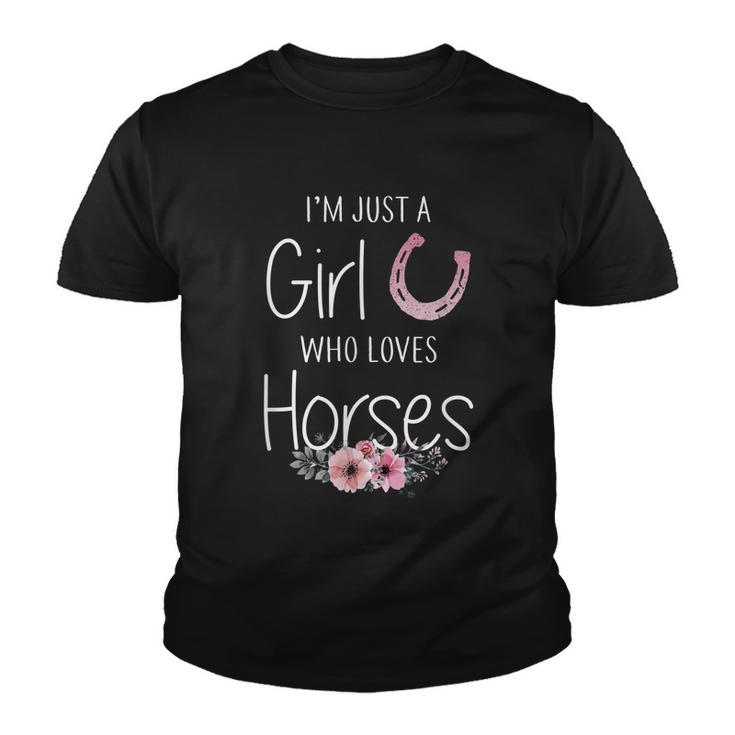 Just A Girl Who Loves Horses Horse Gifts For Girls Cute Graphic Design Printed Casual Daily Basic Youth T-shirt