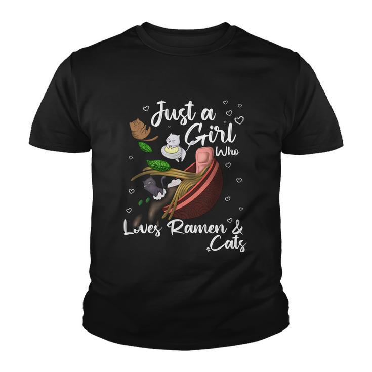 Just A Girl Who Loves Ramen And Cats Youth T-shirt