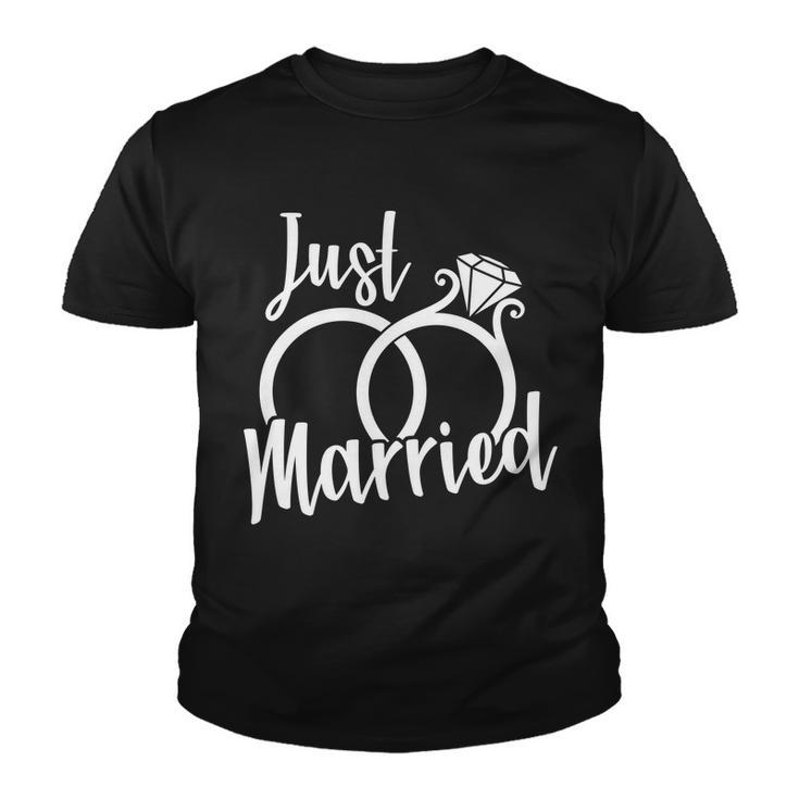 Just Married Ring Logo Youth T-shirt