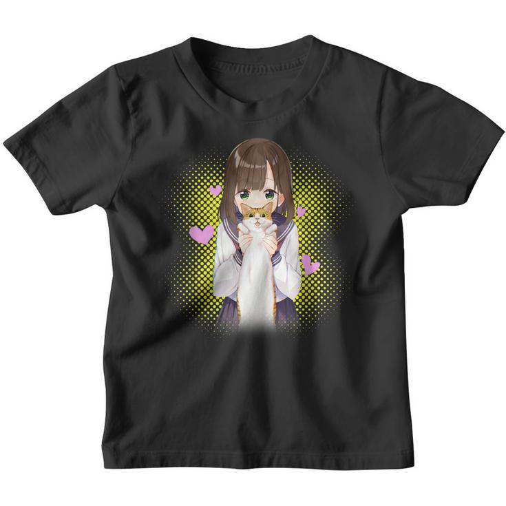 Kawaii Anime Kawaii Cat Lover Otaku Anime Gift Girls Ns  Youth T-shirt