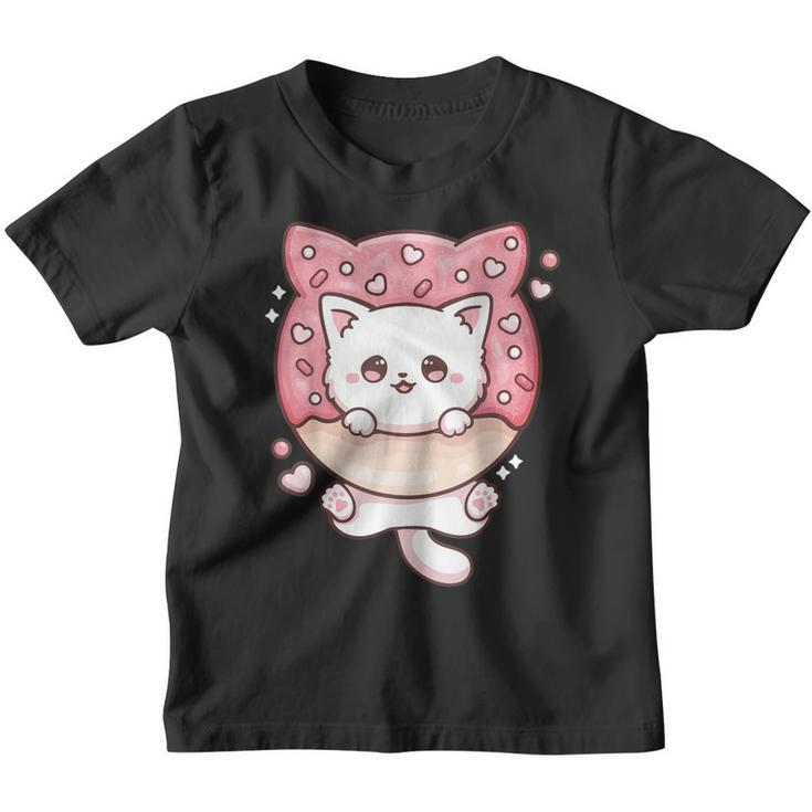 Kawaii Cat Donut Anime Lover Otaku  Youth T-shirt