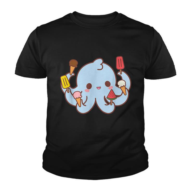 Kawaii Octopus Tako Ice Cream Lover Popsicle Watermelon Cute Graphic Design Printed Casual Daily Basic Youth T-shirt