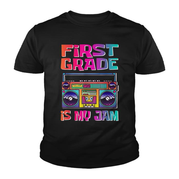 Kids 1St Grade Is My Jam Vintage 80S Boombox Teacher Student  Youth T-shirt