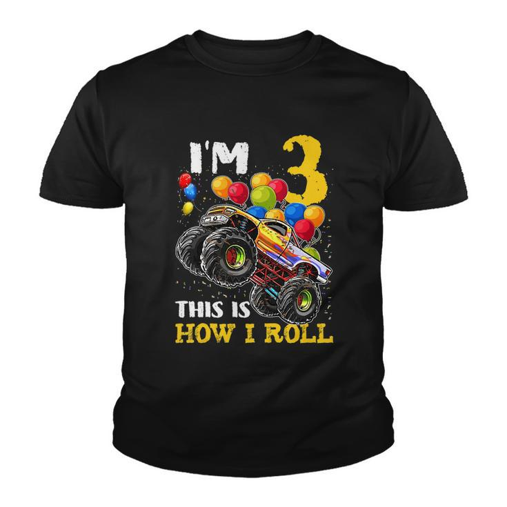 Kids 3 Year Old Shirt 3Rd Birthday Boy Monster Truck CarShirt Youth T-shirt