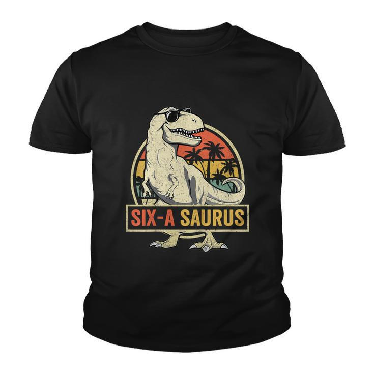 Kids 6 Year Old Dinosaur Birthday 6Th T Rex Dino Six Saurus Youth T-shirt