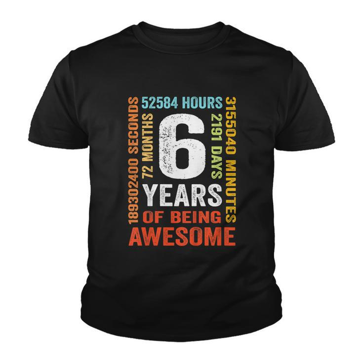 Kids 6Th Birthday 6 Years Old Vintage Retro 72 Months Youth T-shirt