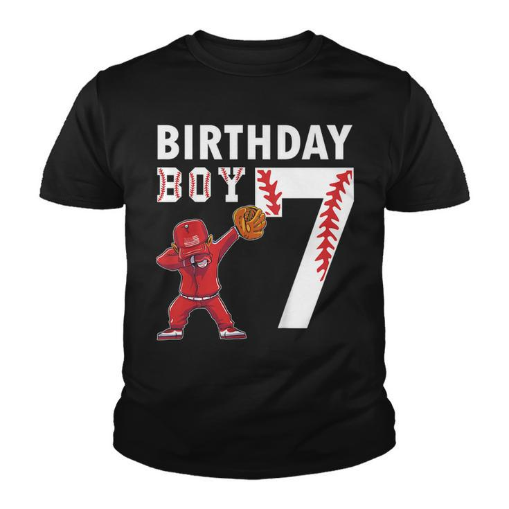 Kids 7 Years Old Boy Baseball Player 7Th Birthday Kids  V2 Youth T-shirt