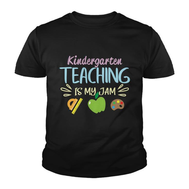 Kindergarten Teaching Is My Jam Funny School Student Teachers Graphics Plus Size Youth T-shirt