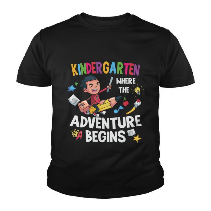 Kindergarten Where The Adventure Begins Back To School V2 Youth T-shirt