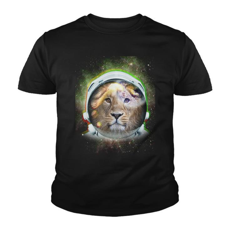 King Of The Universe Lion Space Astronaut Helmet Youth T-shirt
