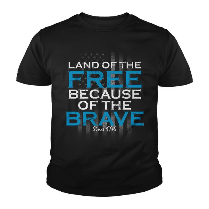 Land Of The Free Because Of The Brave Usa Youth T-shirt