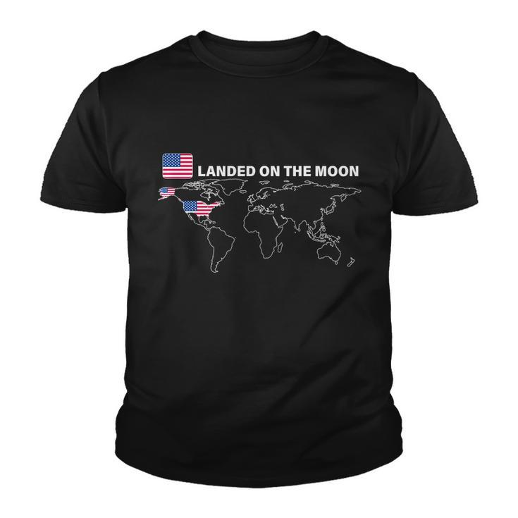 Landed On The Moon Usa Map Youth T-shirt